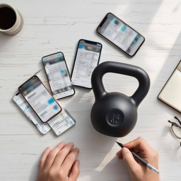 Best free kettlebell workout apps guide: Person using Nike Training Club for home strength training on a smartphone.